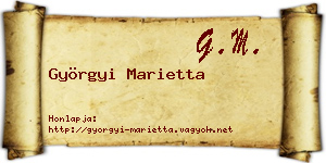 Györgyi Marietta névjegykártya